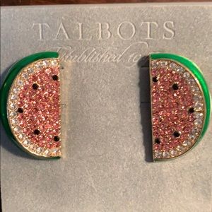 Talbots cute Watermelon glittery earrings